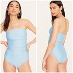 J.Crew Ruched Bandeau One-Piece BC115 / Blue Mist Size 24 Plus Photo 1