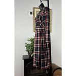 Ms N Elegance Womens Plaid Long Sleeve Dress Double Breasted Round Neck Belted M Size M Photo 3