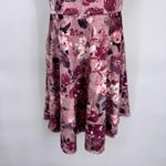 Mi ami Soft Grunge Velvet Mini Skater Dress Womens XS Pink Romantic Floral Photo 2
