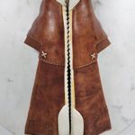 Frye Melanie Shoes Womens 7 Cognac Brown Leather Embossed Logo Slip On Flats Photo 8