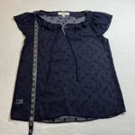 Loft Cap Sleeve Polka Dot Semi Sheer Blouse Size Small Preppy Office Nautical Photo 6