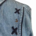 Vintage Cambridge Dry Goods Top Medium Wash Blue Chambray Denim Patriotic Navy Photo 2