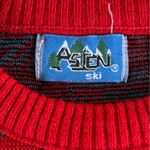Vintage 70’s Aspen Ski Red Blue Intarsia Pattern Crewneck Sweater Sz XL Photo 11
