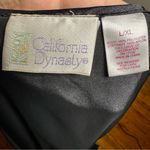 California Dynasty Black Satin Lace Long Kimono Robe L/XL | Boudoir Goth Glam Photo 5