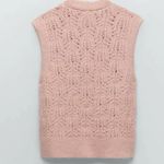 ZARA  New Openwork Knit Vest
Cardigan Pink Jewel Button V-
Neck Size M NWOT Photo 7