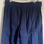 J.Crew 55% Linen 45% Cotton Navy Pull On Pants Tie Belt Side Pockets Wide Leg 2 Photo 6
