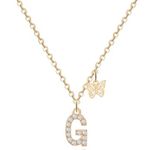 Letter G Butterfly Initial Necklace Gold Photo 0