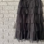 BCBGMAXAZRIA  Tiered Ruffle Tulle Midi Dress Black Size 4 Photo 1