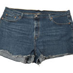 Levi's ‎ 501 Womens Denim Jean Shorts 22W Plus Size Button Fly Frayed Hem Blue Photo 0