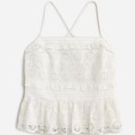 J.Crew NEW! Jessie Eyelet Peplum Top in White Photo 0