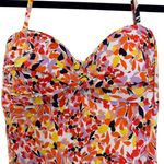 Anne cole Twist Front Bandeau Tankini Swim Floral Bathing Suit Top NWT XS Photo 3