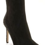 Jewel Badgley Mischka Joss Black Rhinestone Heeled Booties Size 9 Photo 0