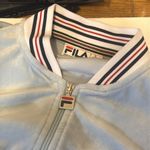 FILA velour short sweatsuit set. Top & shorts. Baby blue medium women’s. 90s. Photo 1