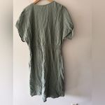 Gap Sage Green Maternity Crinkle Gauze Wrap Dress Photo 4