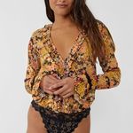 Free People NWT Heat Wave Midnight Combo Floral Long Sleeve Bodysuit Photo 1