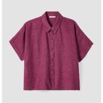 Eileen Fisher  Washed Organic Linen Delave Set Size Medium Geranium Photo 4