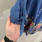 Fig & Flower Boho Embroidered Floral Button Up‎ Blouse | Blue | Size 1X Photo 7