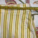 Loft size 12 women’s striped skirt yellow white zip button close with pockets Photo 2