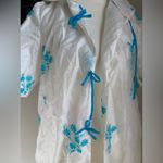 Vintage Blue Floral Chiffon Sheer Hoodie Robe Size undefined Photo 1