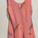 Free People Coral Pink Purple Multi-Color Lace Fit & Flare Dress Medium Tank Top Photo 0