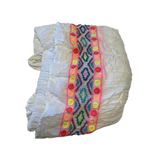 No Brand extra long white with neon embroidered scarf Photo 1