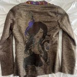 Custo Barcelona  Brown silk Blazer with Purple Accents Photo 1