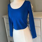 Material Girl Top Royal Blue Crop Long Sleeve XS Photo 1