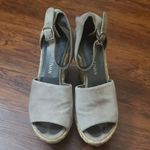 Stuart Weitzman  Grey Chic Feminine Summer Suede Wedge Platform Sandals Size 7 Photo 1