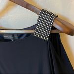 Betsy Adam Y2K elegant batwing tunic dress ,rhinestones embelished, stretchy, 8 Blue Photo 3