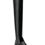Azalea Wang Black Late Nights Over the Knee Boots Size 11 Photo 4