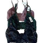 Aerie  lace bralette bundle purple green black size XS comfy Photo 0