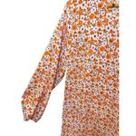 Mario Serrani  Women's Orange & Pink Cherry Blossom Floral‎ Blouse V-Neck, Medium Photo 4