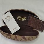 Coach Tan and Brown Signature Cmonogram Clamshell Sunglasses Case Photo 2