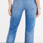 Madewell  Classic Straight Jeans Women’s Size 24 Blue High Rise Distressed Hem Photo 0