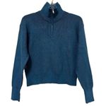 Revolve Stitches & Stripes Eva Half Zip Ribbed Sweater Sweatshirt Size XL Blue Photo 0