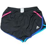 Adidas Women's Black blue pink and turquoise Running Shorts Photo 0
