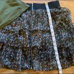 Floral Tiered Exposed wide band waistband Mini Skirt Green Size M Photo 5