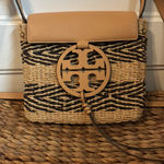 Tory Burch  Miller Rattan Leather Purse Photo 0