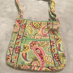 Vera Bradley  Tutti Frutti Crossbody Bag Quilted Green Pink Paisley Purse Photo 0
