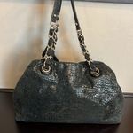 Kate Spade  Black Patent Leather Croc Pattern Shoulder Bag Satchel Tote EUC Photo 4