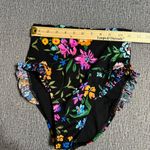 Skinny Dippers Daisy Duke Ruffle High Waist Bottoms Black Photo 13