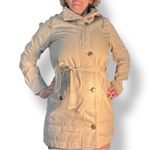 Gap Beige Cotton Trench Coat Utility Jacket Women’s Small Belted Detachable Hood Photo 13