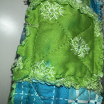 Quilted Christmas Patchwork Purse Tote Snowman Green Blue White Holiday Winter Photo 6