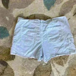American Eagle light blue, distressed hem, stretch cargo shorts; size 18 Photo 3
