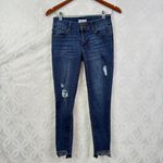 Copper Key Distressed Skinny Low Rise Raw Hem Jeans Size 5 Photo 2