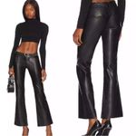 Free People  Love Language Black Vegan Faux Leather Low-Rise‎ Pants Size 12 NWT Photo 1