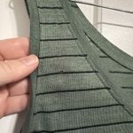 Eileen Fisher  Tank Top Green Black Stripe Linen Blend Women's L Photo 4