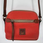Dooney & Bourke Red Pebbled Leather Mini Crossbody Bag Photo 1
