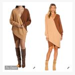 Amur Samira Two Tone Overlap Wool Sweater Dress Size XS Photo 2