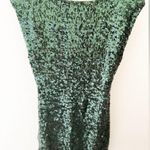 Alice + Olivia Green Sequin Short Sleeve Mini Dress Size S Photo 0